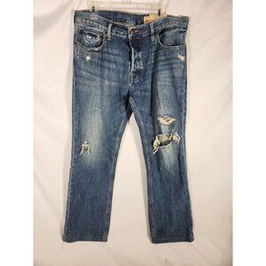 Y2K Hollister Mens Huntington Jeans Destroyed Festival Rock Grunge 36/31